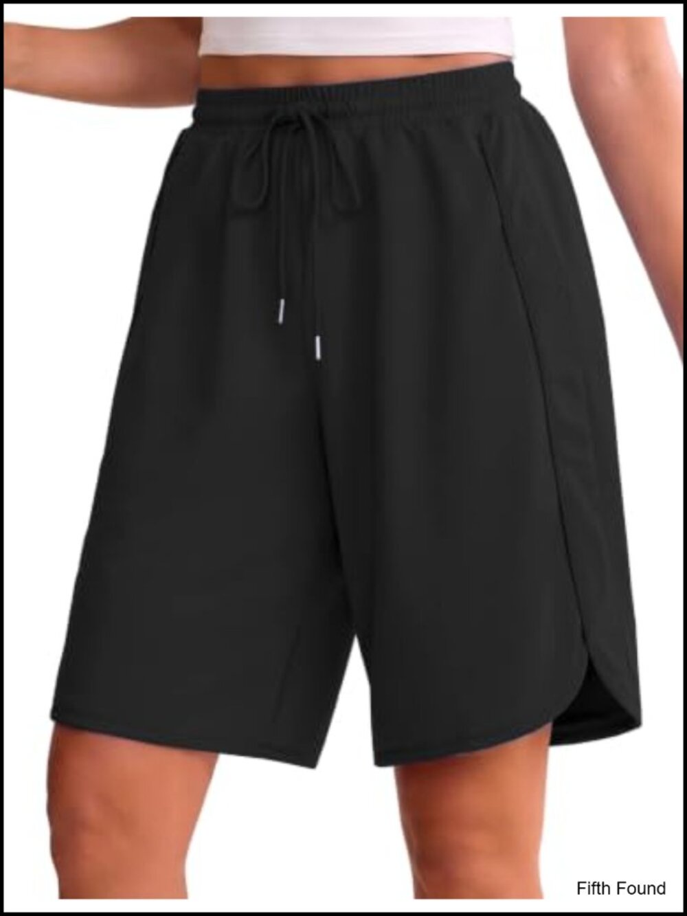 Women's High Waisted Bermuda Sweat Shorts 9 Inch Loose Lounge Shorts with